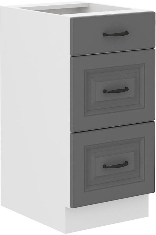 Base cabinet 40 cm with drawers Stillo white/dust grey 40 D 3S BB