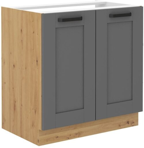 Base cabinet 80 cm, Luna artisan/dust grey sink 80 ZL 2F BB