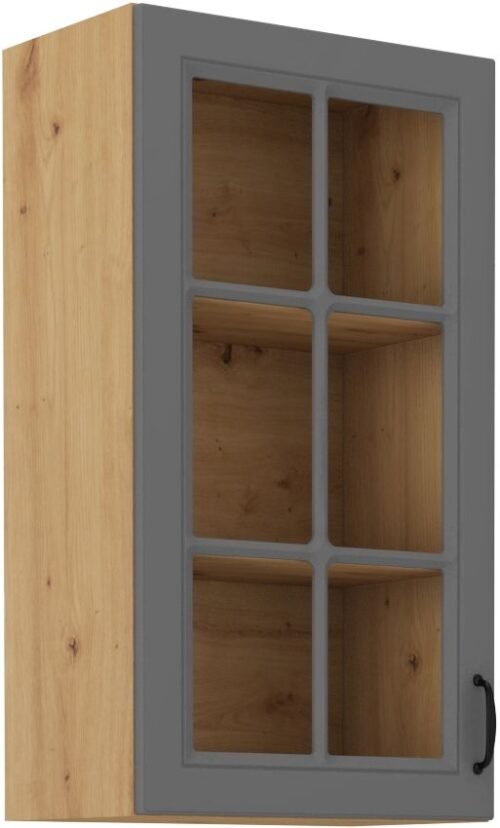 Wall cabinet 40 cm display case Stillo artisan/dust grey 40 GS-90 1F
