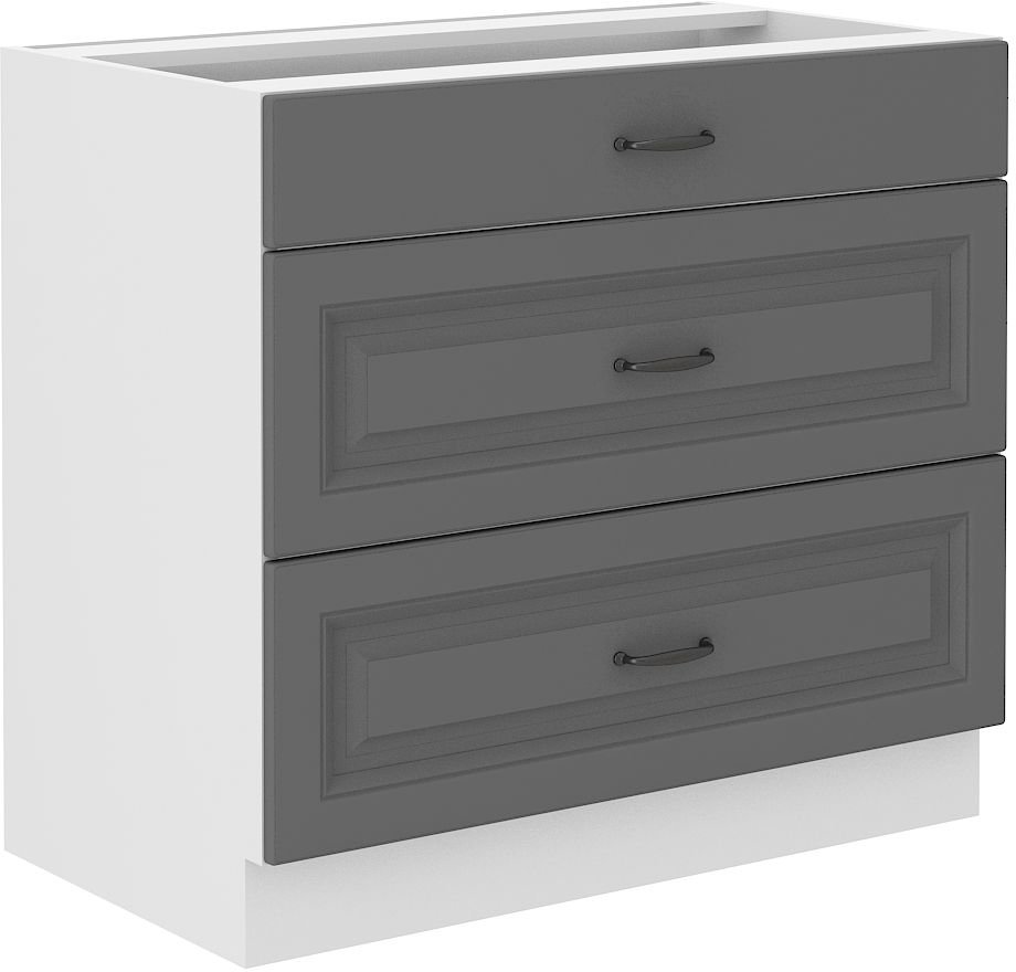 Base cabinet 80 cm with drawers Stillo white/dust grey 80 D 3S BB