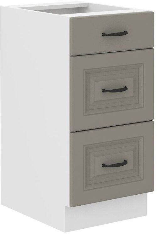 Base cabinet 40 cm with drawers Stillo white/clay grey 40 D 3S BB