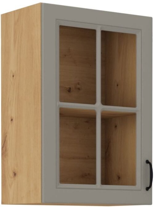 Wall cabinet 40 cm display case Stillo artisan/clay gray 40 GS-72 1F
