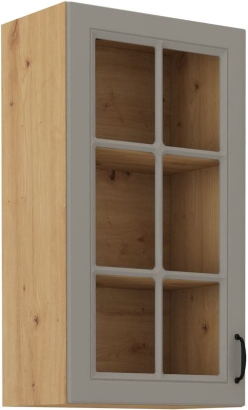 Wall cabinet 40 cm display case Stillo artisan/clay gray 40 GS-90 1F