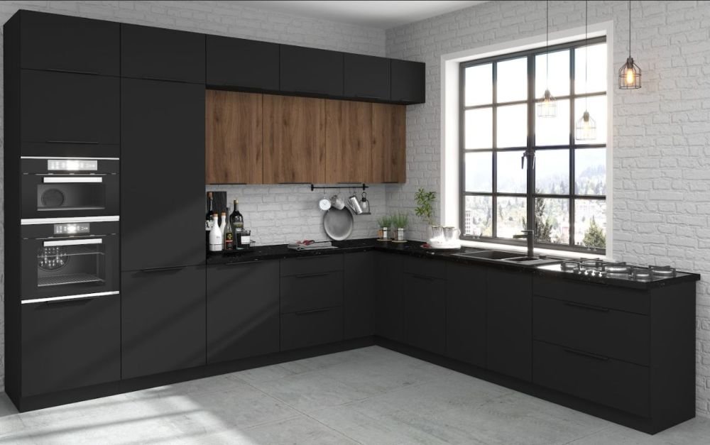 Upper corner cabinet 60 cm Wall black matt 58x58 GN-108 2F 90 degrees - Image 4