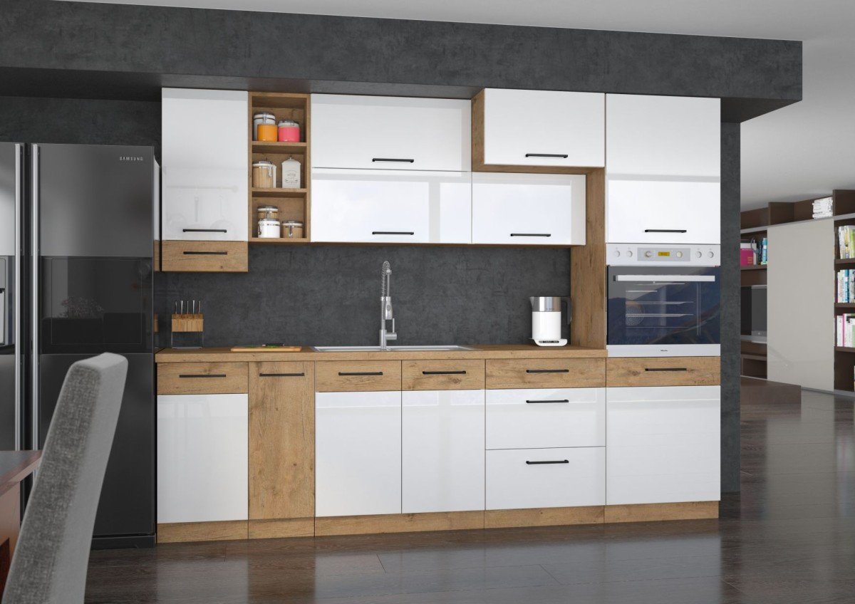 Vigo kitchen, 260 cm, white, glossy - Image 7
