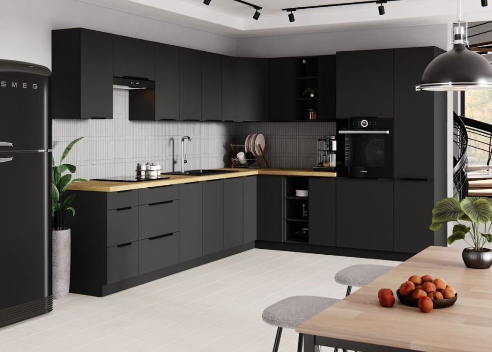 Wall cabinet 40 cm Wall black matt 40 G-108 1F - Image 5