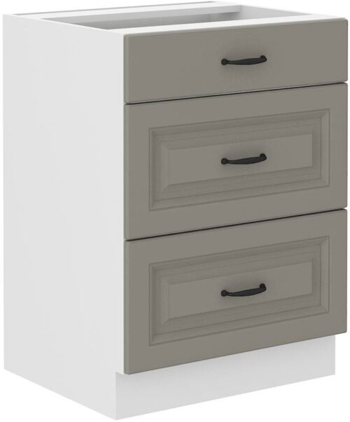 Base cabinet 60 cm with drawers Stillo white/clay grey 60 D 3S BB