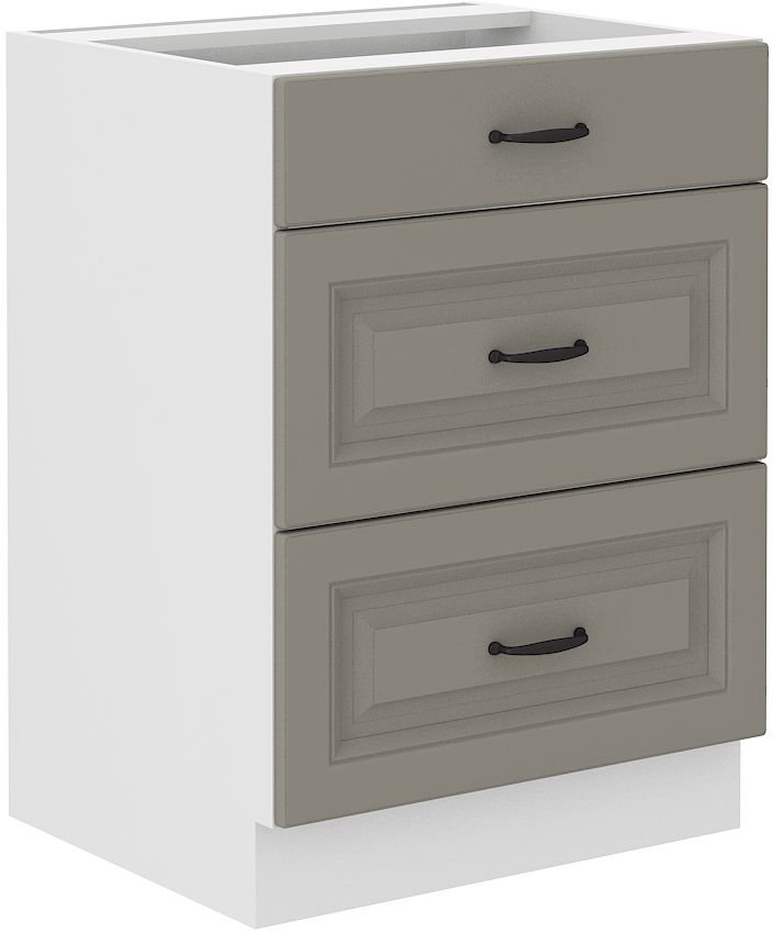 Base cabinet 60 cm with drawers Stillo white/clay grey 60 D 3S BB