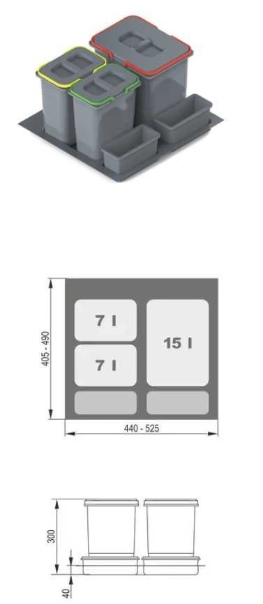 Base cabinet 60 cm for sink drawer Solea 60 ZL 1S BB - Image 3