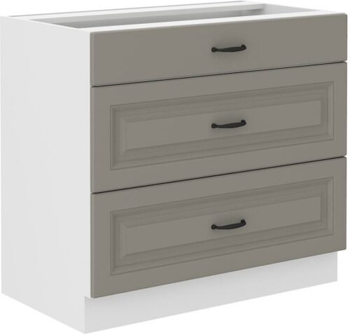 Base cabinet 80 cm with drawers Stillo white/clay grey 80 D 3S BB