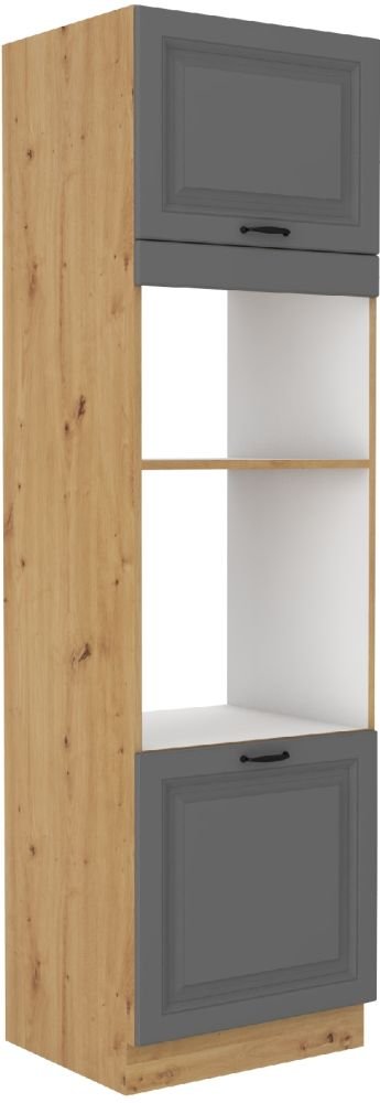 Stillo artisan/dustgrey 60 DPM-210 2F 60 cm column cabinet with oven and microwave