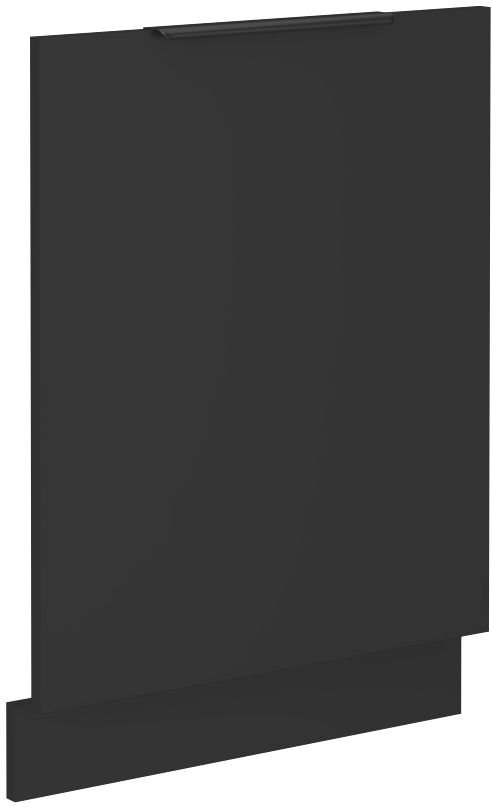 Dishwasher front, 60 cm, coated panel, "Siena", black matt, ZM, 713x596