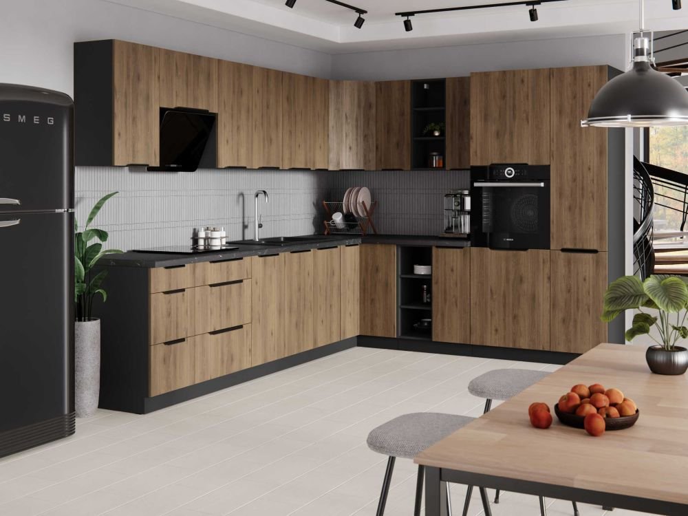 Monza kitchen set, 260 cm kitchen with display cabinet - Image 2