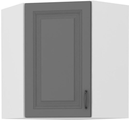 Upper corner cabinet 60 cm Stillo white/dust grey 60×60 GN-72 45 degrees 1F