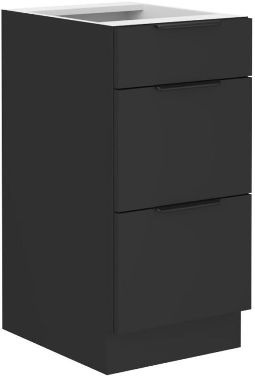 Base cabinet 40 cm with drawers Wall black matt 40 D 3S BB