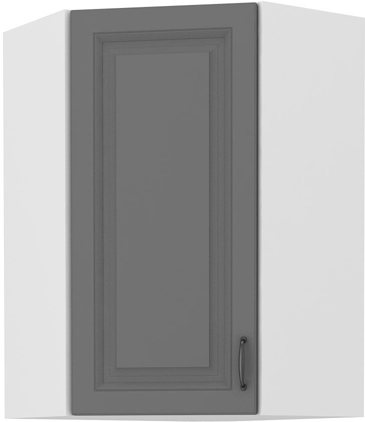 Upper corner cabinet 60 cm Stillo white/dust grey 60x60 GN-90 45 degrees 1F