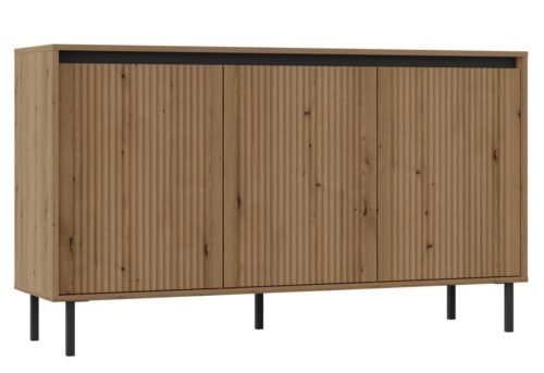 Osaka 3F chest of drawers with cabinets, oak color
