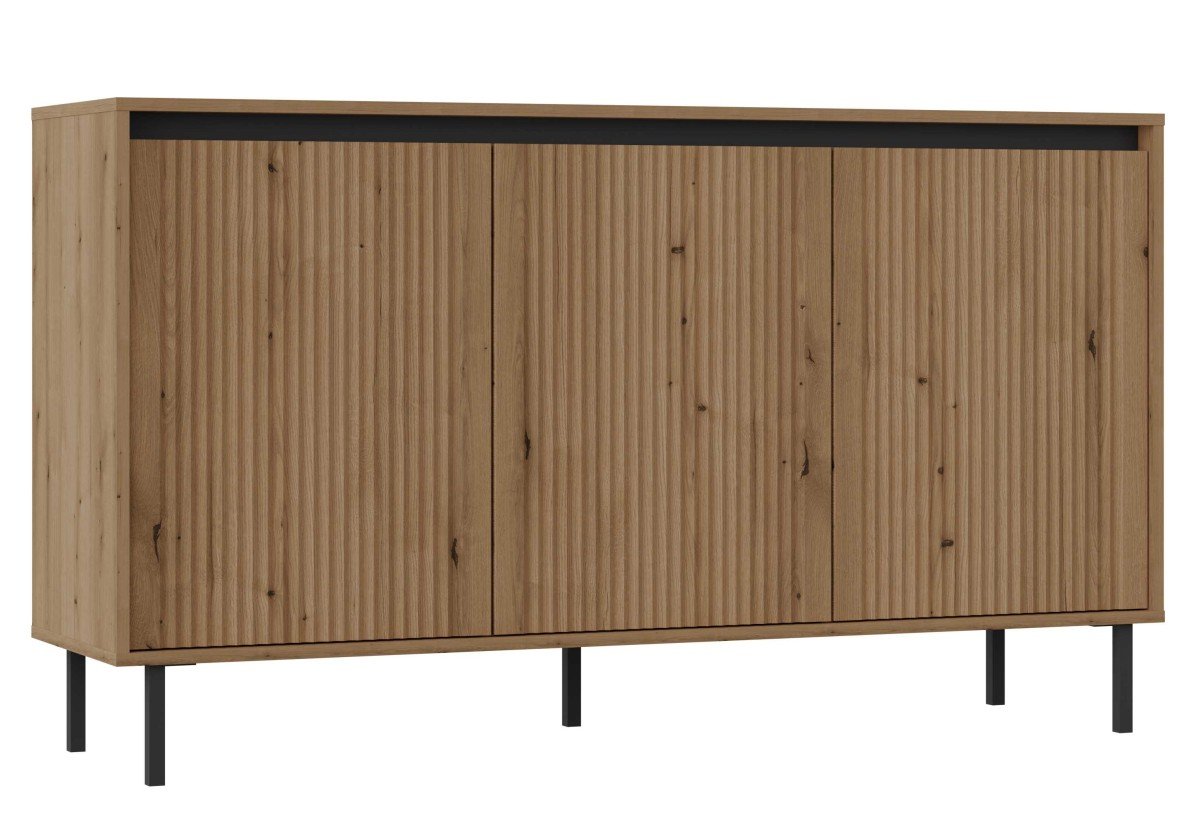 Osaka 3F chest of drawers with cabinets, oak color