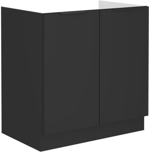 Base cabinet 80 cm, Wall-mounted sink, matt black, 80 ZL 2F BB