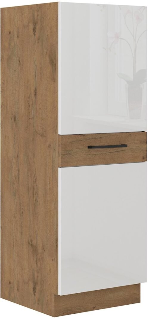 Vigo column cabinet with drawers, glossy white 50 DK-145 1F (3S) BB