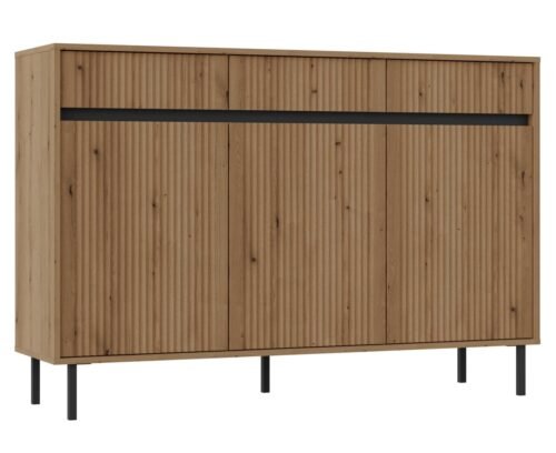Chest of drawers with cabinets and drawers Osaka 3F3S oak color