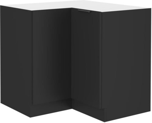 Base corner cabinet 90/90 cm Wall black matt 89×89 DN 1F BB