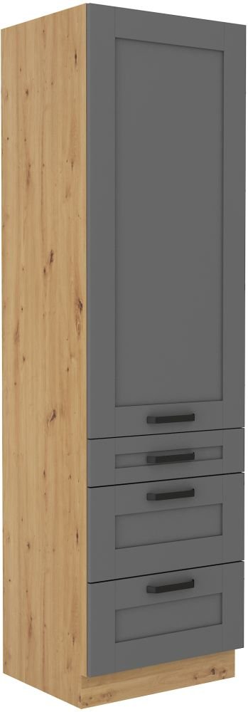Luna artisan/dustgrey 60 DKS-210 3S 1F column cabinet with drawers, 60 cm