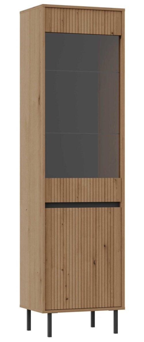 Osaka 2D glass display case, oak imitation