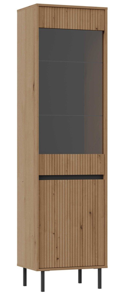 Osaka 2D glass display case, oak imitation