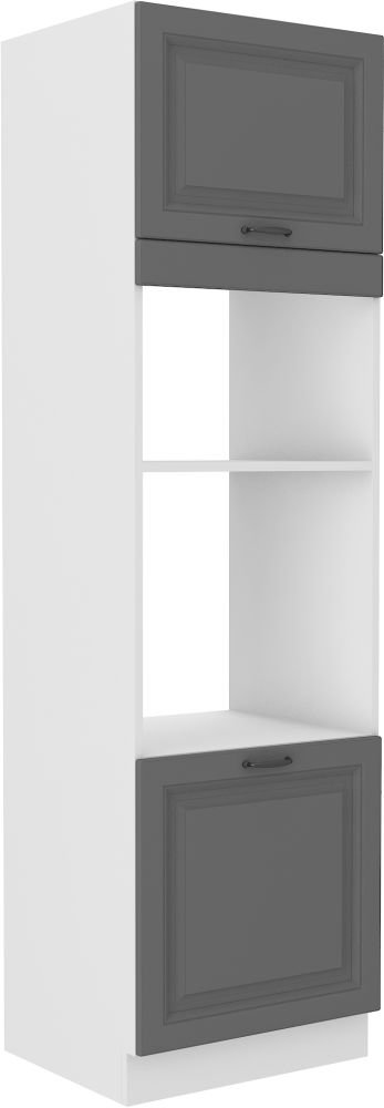 Stillo 60 cm tall cabinet with oven and microwave, white/dust grey, 60 DPM-210 2F