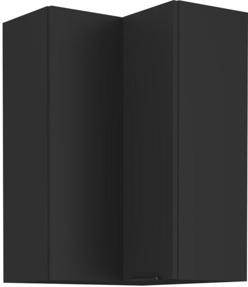 Upper corner cabinet 60 cm Wall black matt 58×58 GN-90 2F 90 degrees