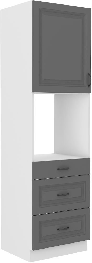60 cm column oven with drawers Stillo white/dust grey 60 DPS-210 3S 1F