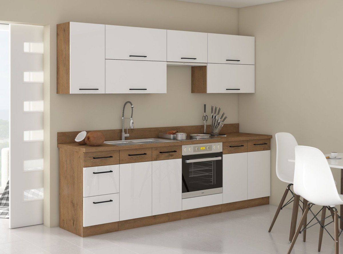 Vigo white glossy LO-210 2F column refrigerator cabinet - Image 7