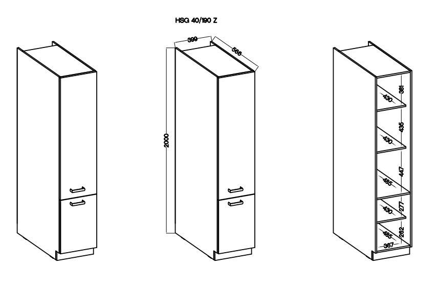 Cabinet for a column for a pantry 40 cm Dave 40 HSG-190 - Image 2
