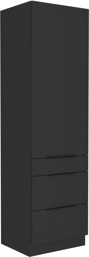 Column cabinet 60 cm storage with drawers Wall black matte 60 DKS-210 3S1F