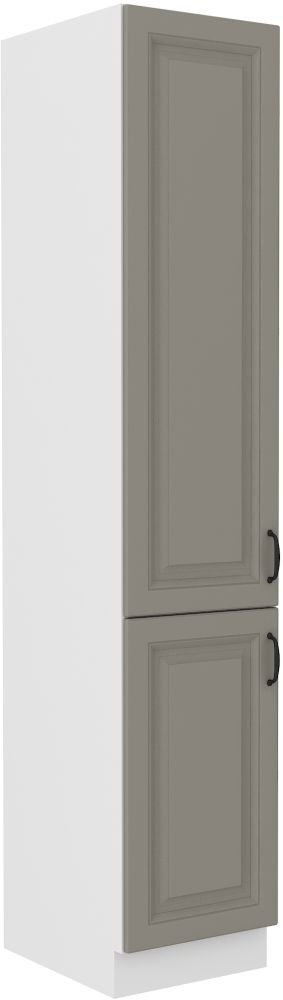 Stillo white/clay grey 40 cm pantry cabinet with shelves DK-210 2F