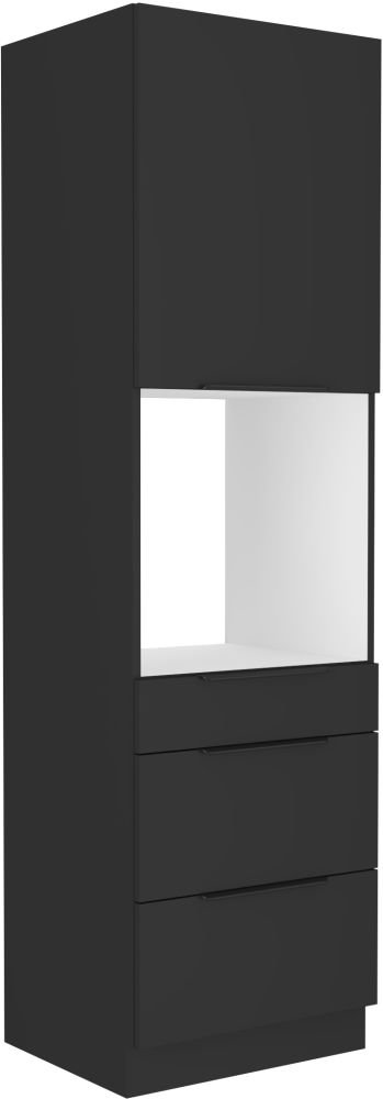 Column cabinet 60 cm oven with drawers Wall black matt 60 DPS-210 3S 1F