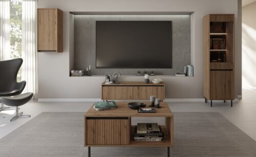 Living room wall cabinet Osaka oak evoke