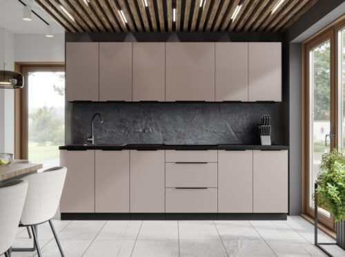 Arona kitchen set, kitchen 265 cm cashmere color