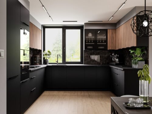 Wall + Monza kitchen set, U-shaped kitchen 375x330x200 cm