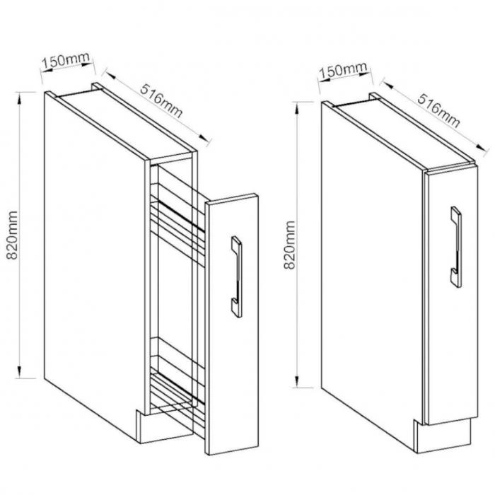 Base cabinet 15 cm Cargo Lara Grey 15 D CARGO BB - Image 2