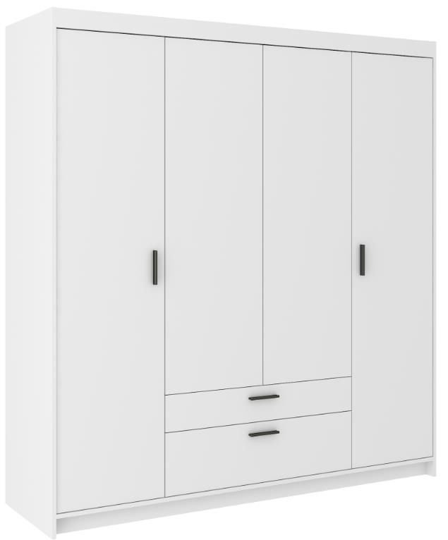 Elena 4D four-door wardrobe, white matt