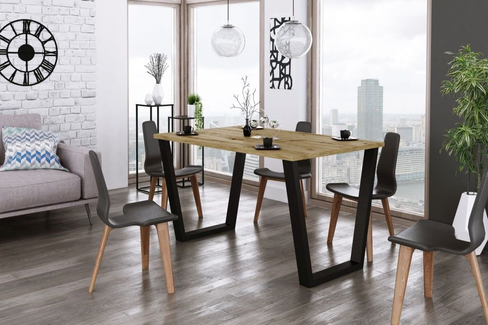 Cezar loft table, oak, 4 sizes