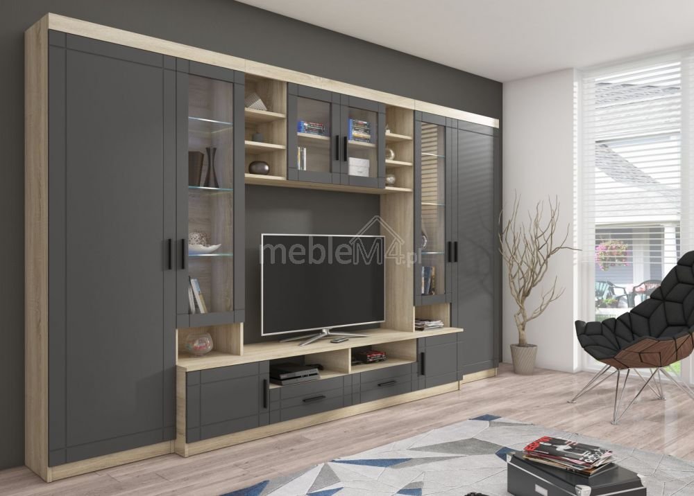 Paris GR 3F3S chest of drawers - graphite color - sonoma oak - Image 2