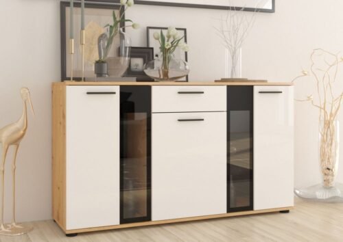 Salsa chest of drawers – Artisan oak/matte white