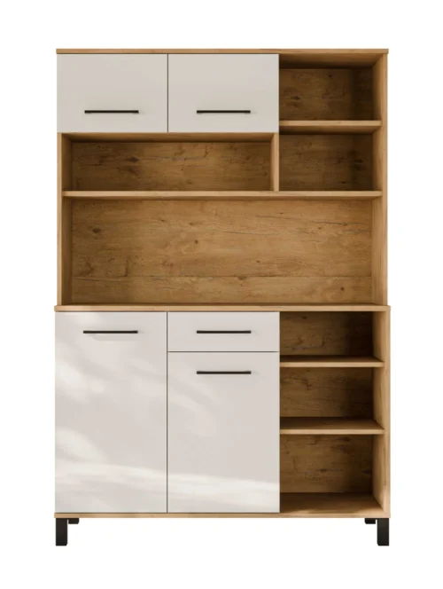 Vigo kitchen sideboard, white, glossy, 120 cm