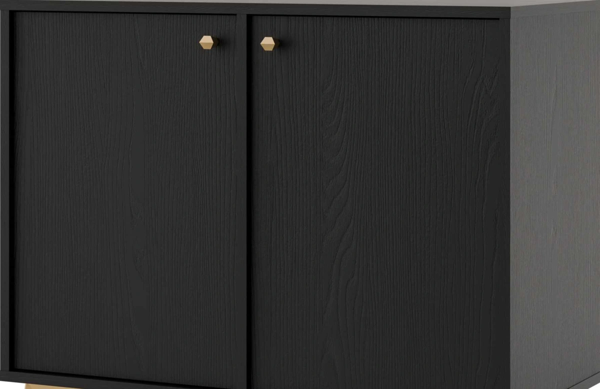 Black chest of drawers "Tokyo 2F" with cabinets - Image 4