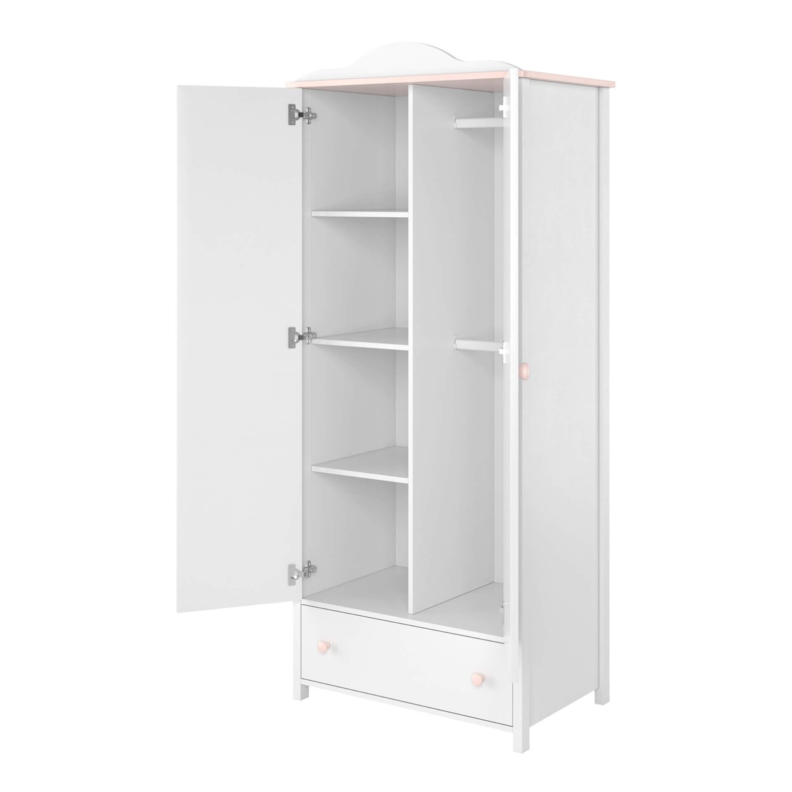 LUNA LN-12 two-door wardrobe, white/pink - Image 3