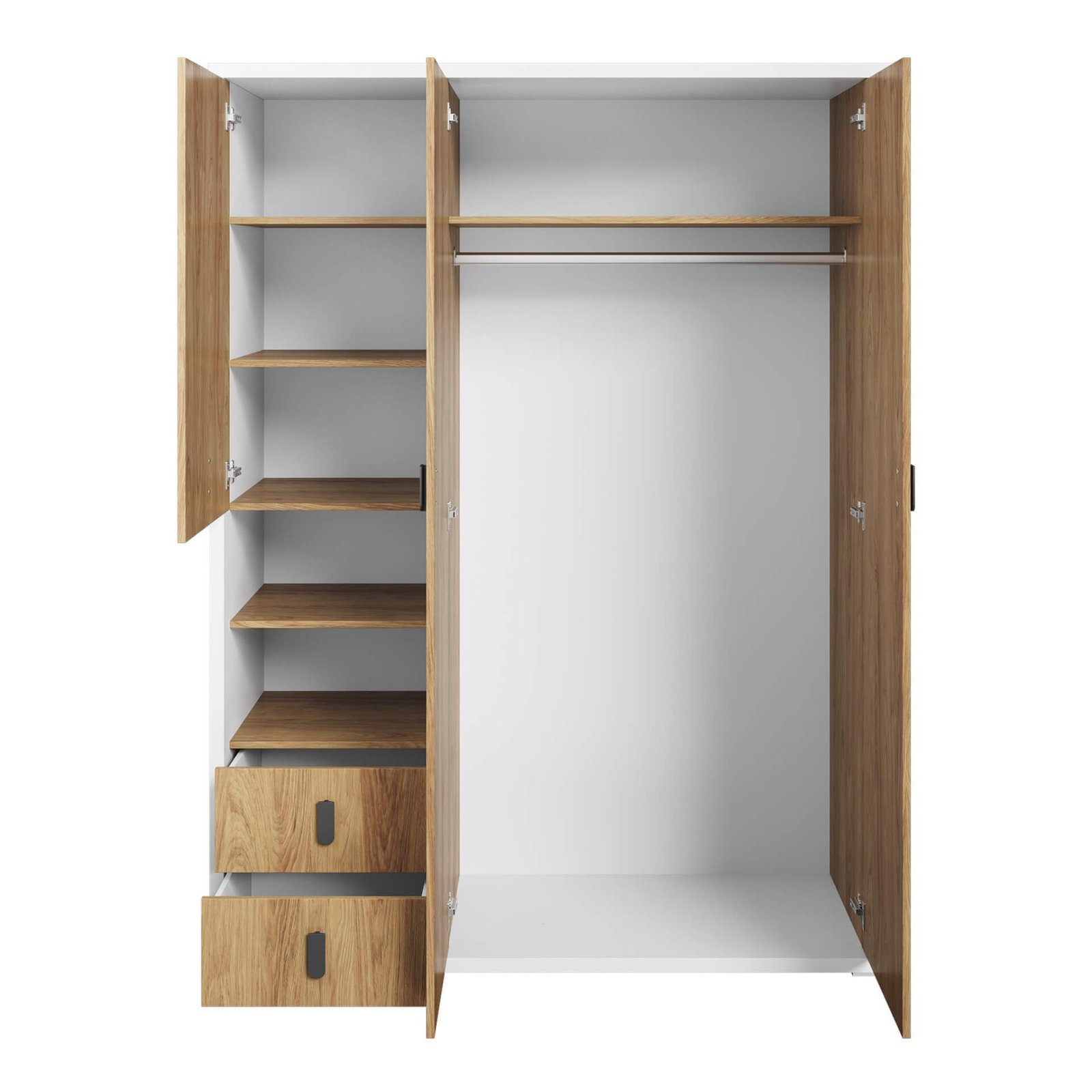 SIMI MS-01 wardrobe white / natural hickory - Image 2