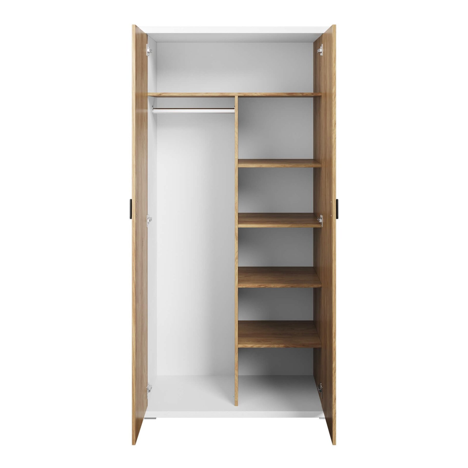 SIMI MS-02 wardrobe white / natural hickory - Image 2